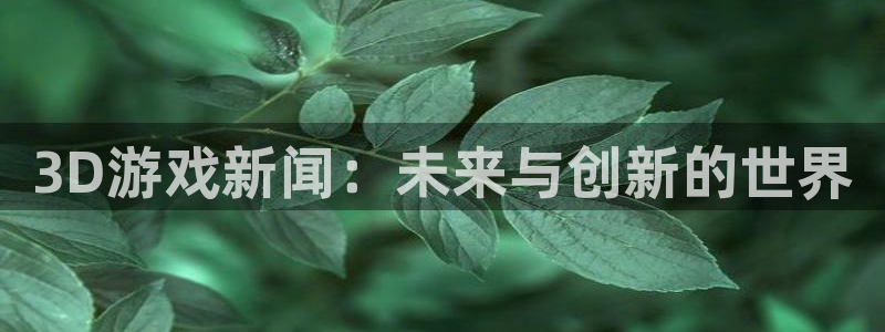 极悦娱乐平台登录入口：3D游戏新闻：未来与创新的世界